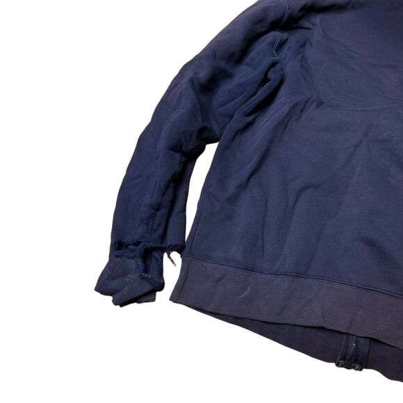 Vintage Y2K Sun Faded Thrashed Navy Hoodie Large - Picture 6 of 9